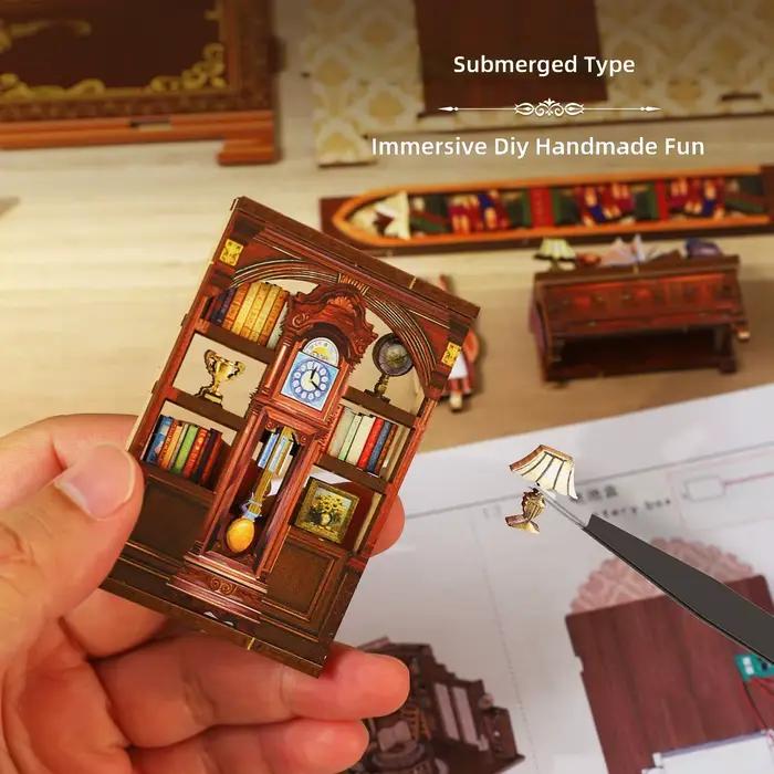 Puzzle 3D en bois à assembler soi-même : Modèle de librairie fait main pour les 14 ans et plus
