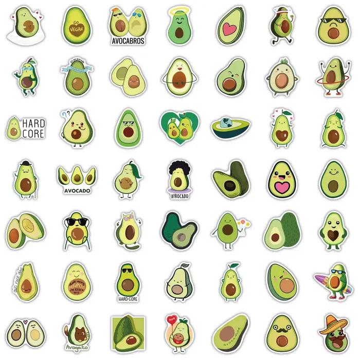 Autocollants d'avocat de dessin animé Kawaii