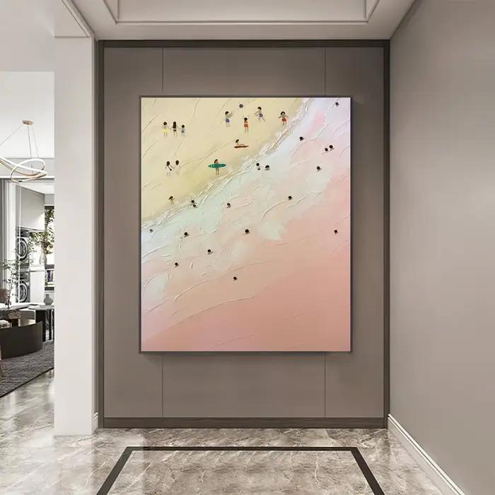 Peinture à l'huile sur toile de plage d'été
