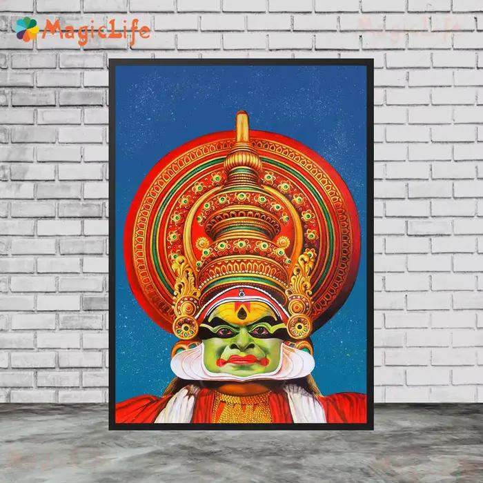 Affiche murale de danse de la déesse du SaraswSauMural Kathakali