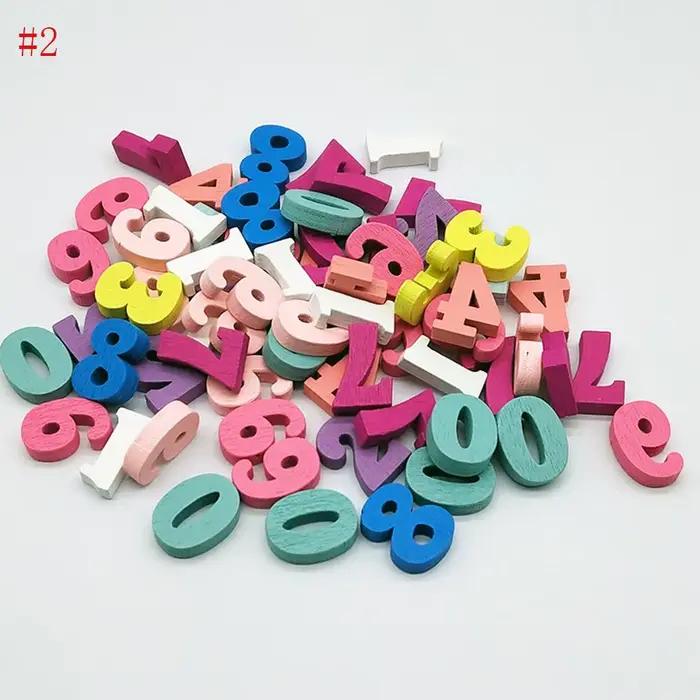 Alphabet mixte en bois, lettres de décoration pour la maison, chiffres DIY