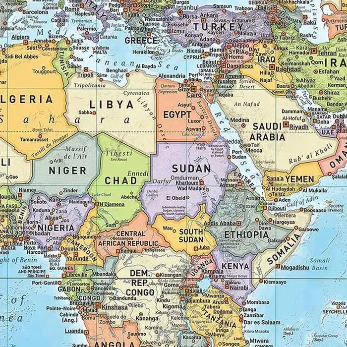 Carte du monde 2012 tissu grand affiche impression tenture murale Art fond graphique décor fournitures de voyage en anglais multi taille