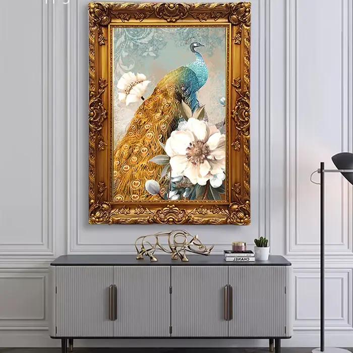 Cadre européen de peinture à l'huile en bois massif