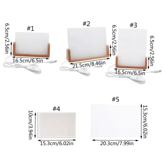 Cadre Photo en acrylique élégant avec Base en bois éclairée par LED