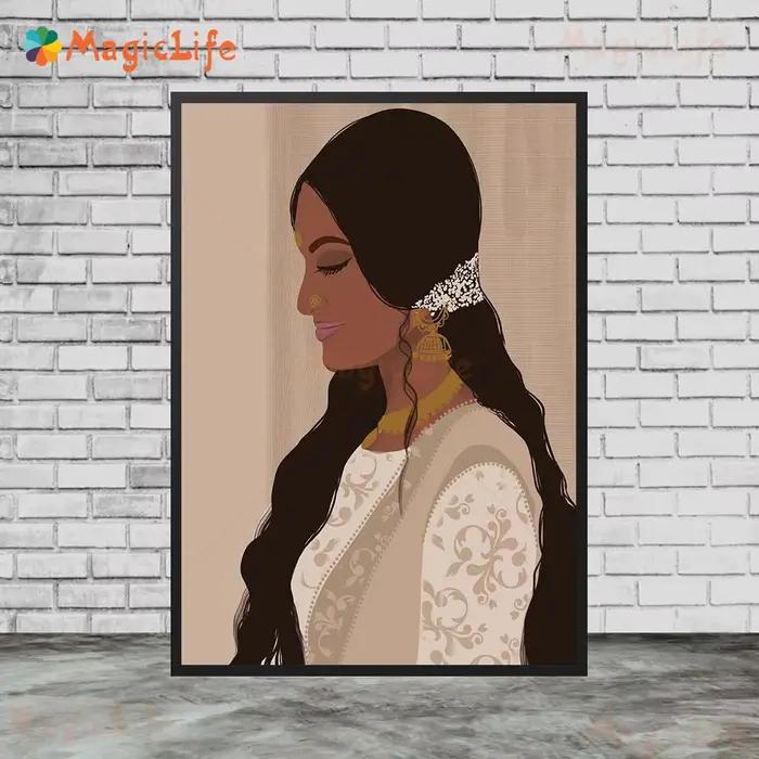 Affiche murale indienne d'asie du sud pour femmes