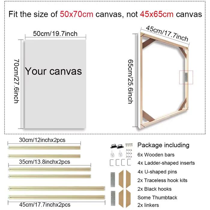 45x65 50x70 30x40cm cadre de peinture d'art mural cadres en bois pour toile