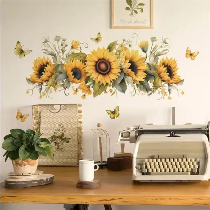 Autocollant Mural tournesol auto-adhésif