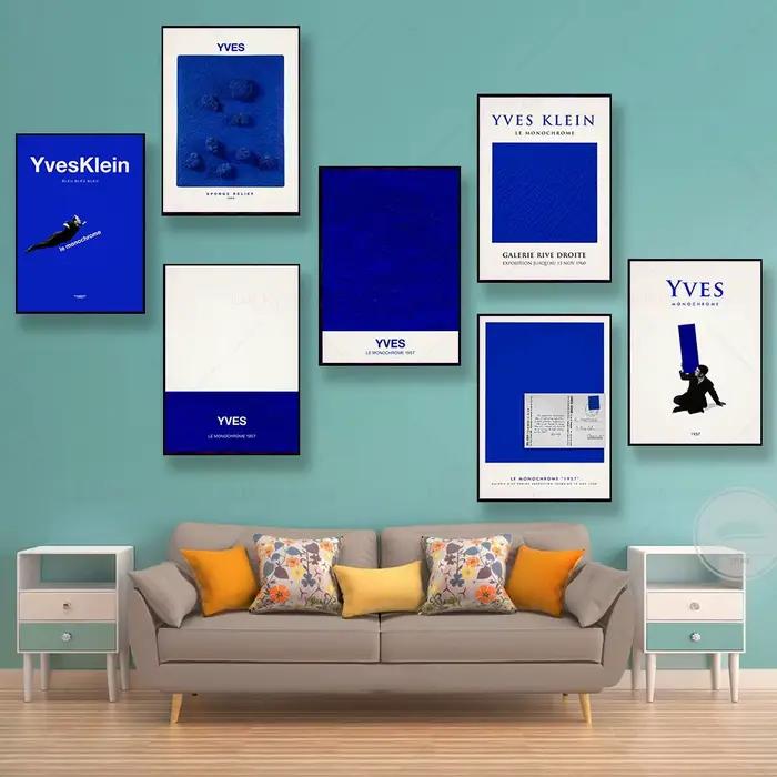 Affiche d'exposition de couleur bleue Pop