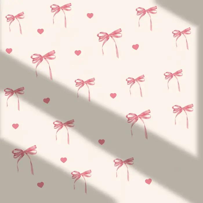 Autocollant mural créatif avec nœud rose