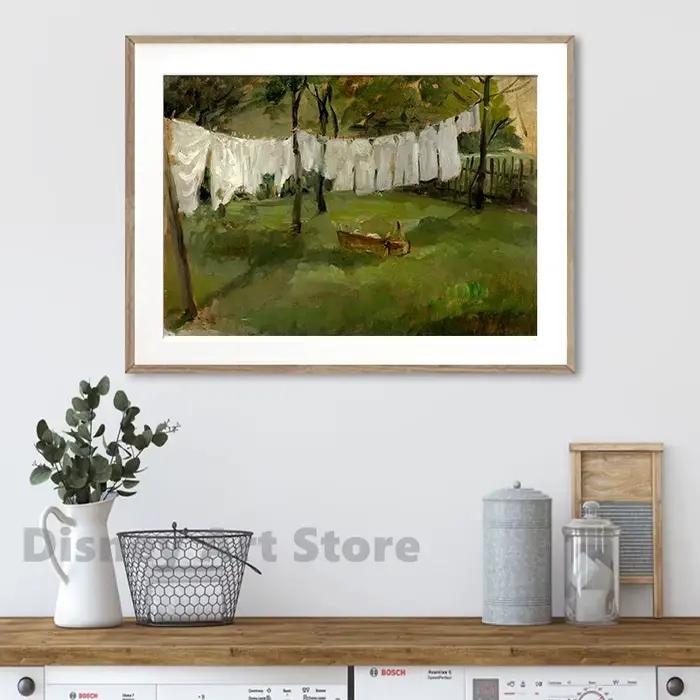 Peinture à l'huile de blanchisserie de ferme
