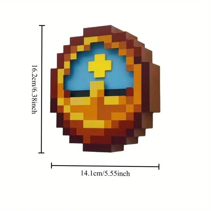 Horloge tendance imprimée en 3D de style pixel de haute qualité 24 heures – décor mural ou de bureau