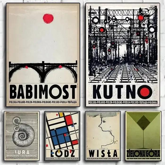 Affiches rétro originales De pologne locale picturale Babimost Podhale Wista