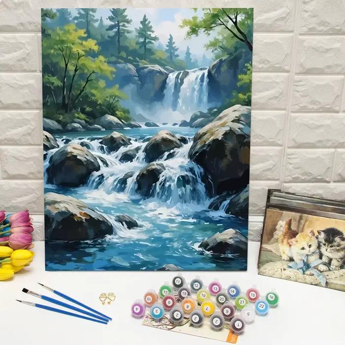 Peinture par numéros Huacan : Cascade