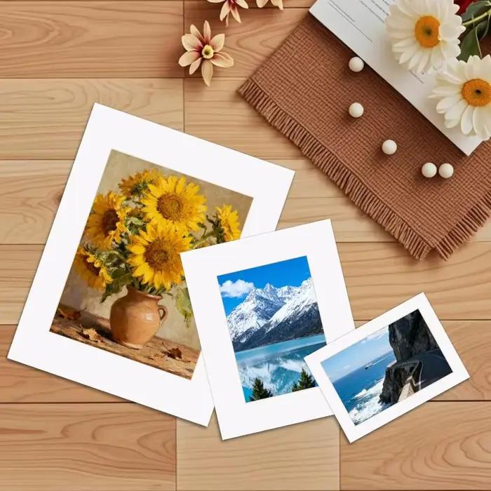 30/2 pièces Passe-partouts rectangulaires en papier blanc pour photos