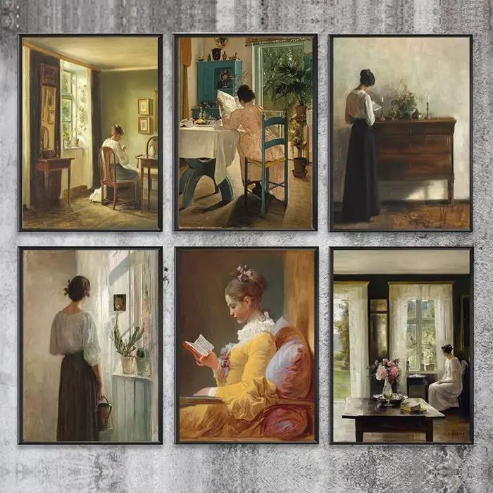 Peinture à l'huile Antique sur toile pour femme