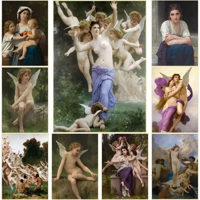 Affiche d'art classique, peinture à l'huile sur toile, figure de femme, art mural pour salon