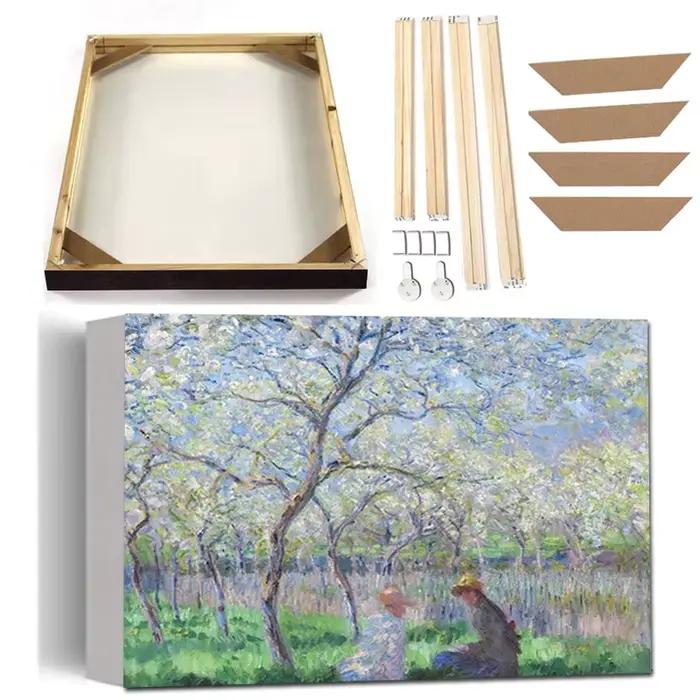 Affiche de printemps par la Seine de Claude Monet avec cadre