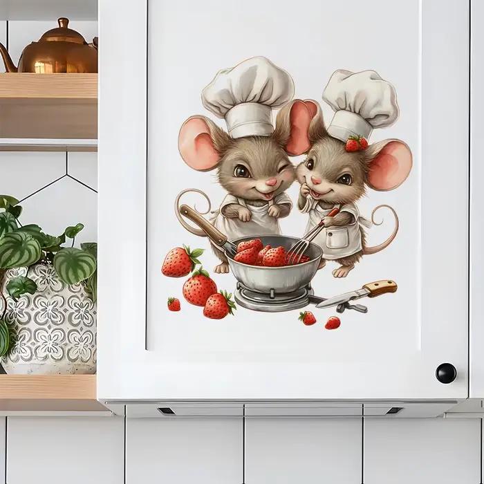 Autocollant mural de Chef de souris de dessin animé
