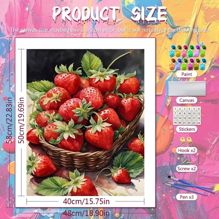 Peinture à l'huile numérique fraise