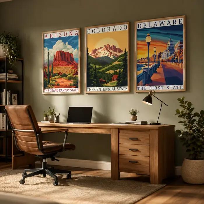 Art mural paysager vintage