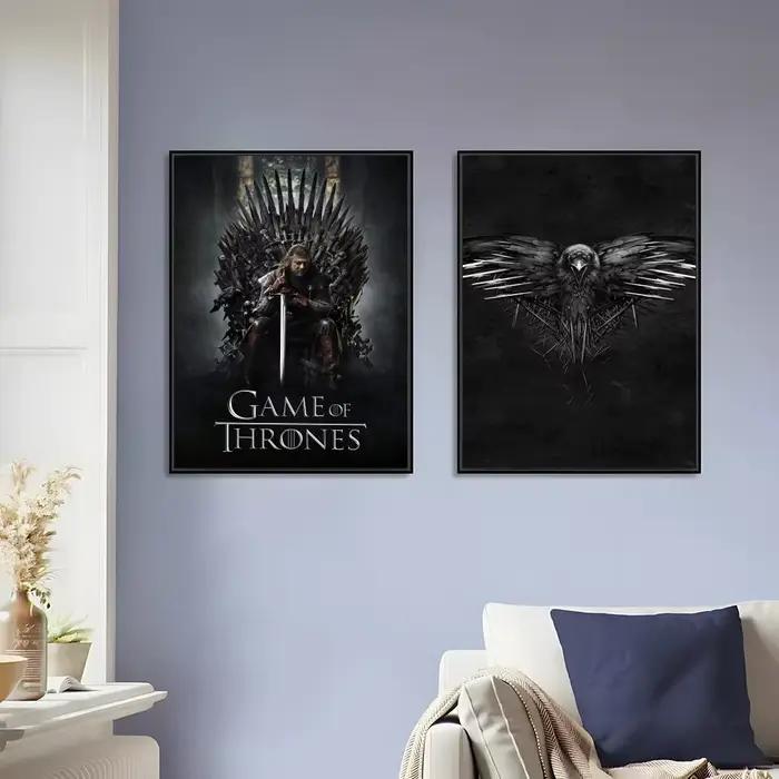 Peinture sur toile de la série télévisée G-game Of Thrones, calligraphie, art pour salle de bain, salon, décoration murale de la maison