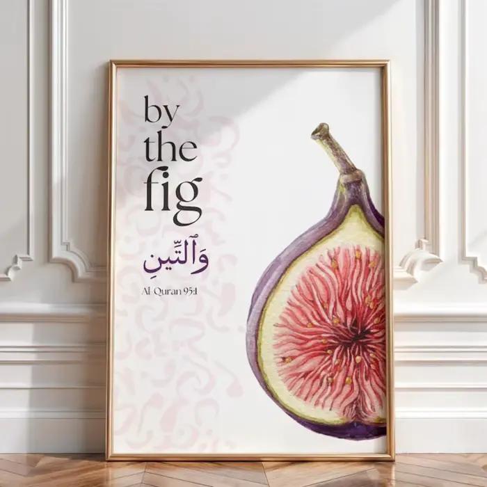Figues et olives sans cadre mur islamique arabe anglais coran versets moderne
