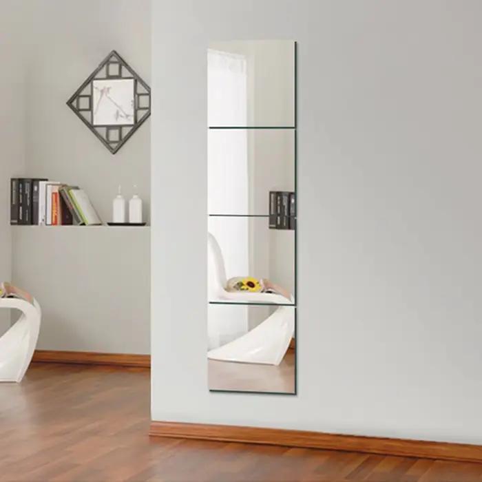 Autocollants muraux miroir acrylique carré 3D auto-adhésifs