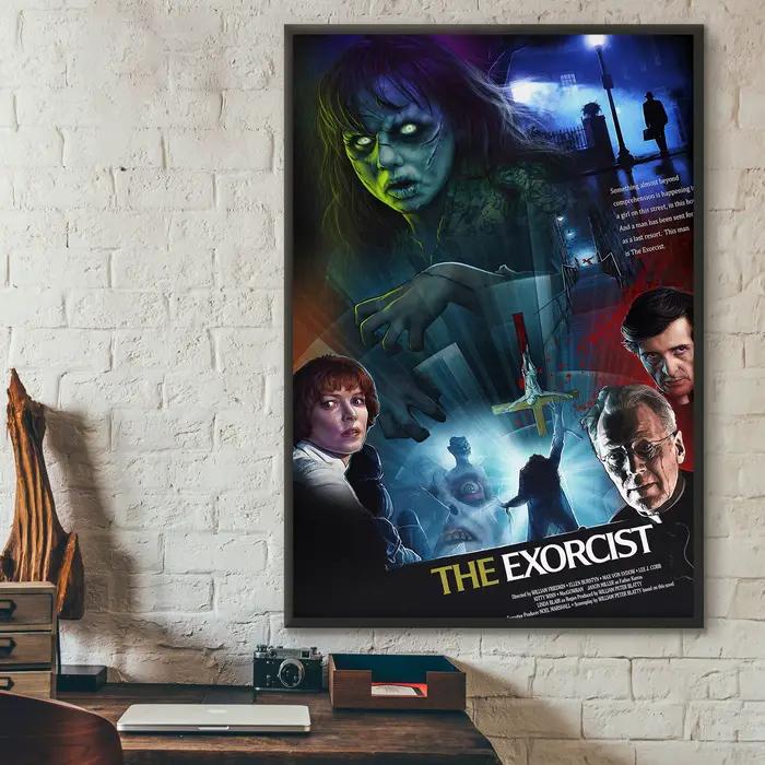 Affiches rétro du film d'horreur classique l'exorciste