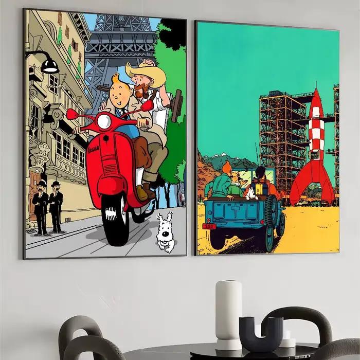 Affiche de Manga d'aventure t-taches de bande dessinée classique