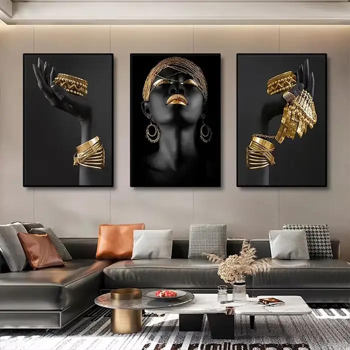Portrait de femmes africaines couleur argent or