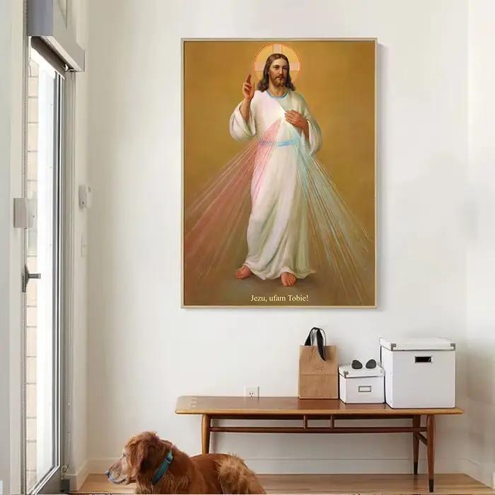 Affiche de peinture sur toile de la série religieuse de Jésus et de la Vierge Marie