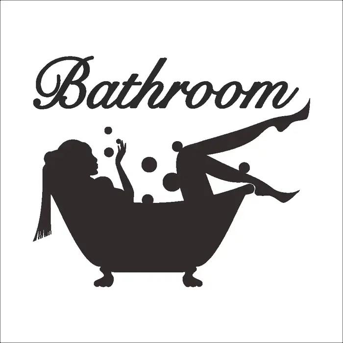 Autocollant Mural en vinyle pour salle de bain avec lettres amovibles