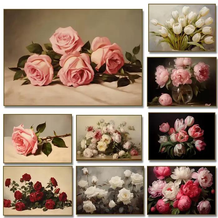Bouquet de tulipes, pivoines blanches