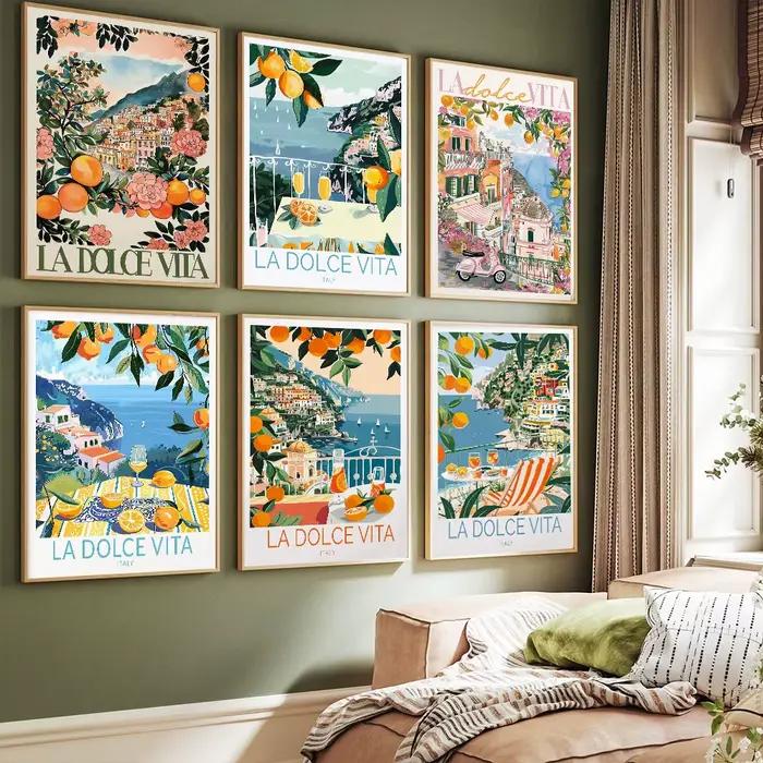 La Dolce Vita italie affiche côtière toile impression peinture mur Art chambre étude Studio salon décoration de la maison