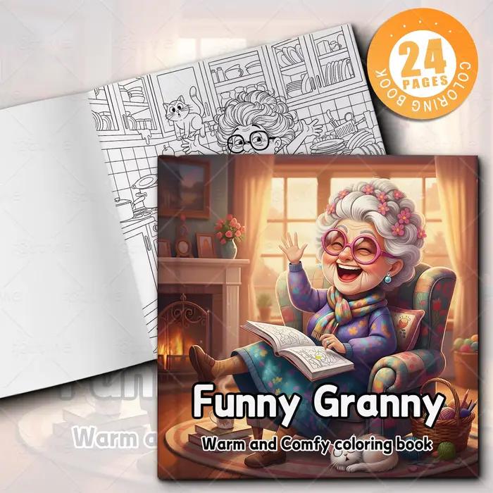 Livre de coloriage drôle de grand-mère pour adultes