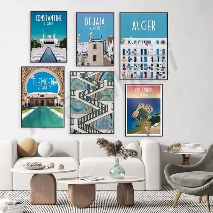 Affiche Algérie, affiche Algiers minimaliste