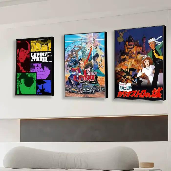 Lupin le troisième et moi Nifushi Manga Amine affiche d'art auto-adhésive autocollant en papier imperméable café maison Bar autocollants muraux