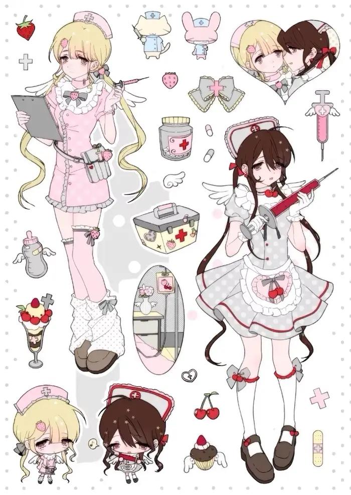 Autocollants mignons de style manga