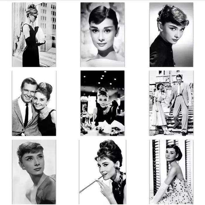 Toile d'art Photo noir et blanc Audrey Hepburn