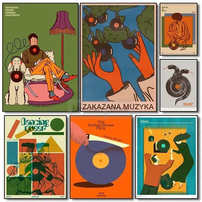 Affiches abstraites de musique polonaise originale