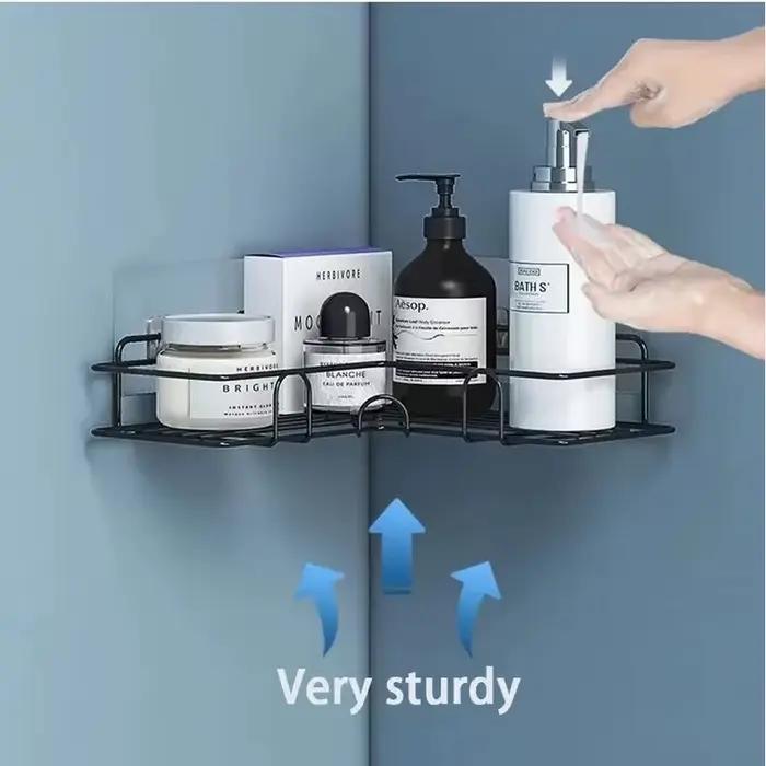 Étagère murale flottante en métal - Rangement multifonctionnel pour salle de bain