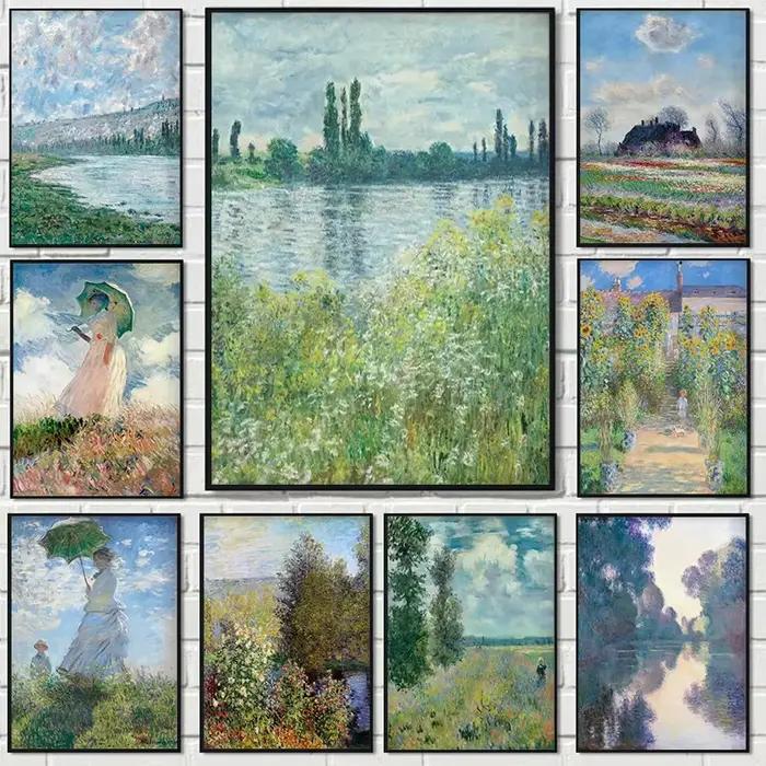Impressions sur toile d'art abstrait de paysage de Monet