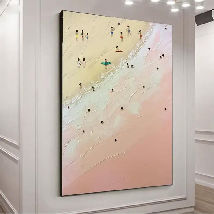 Peinture à l'huile sur toile de plage d'été