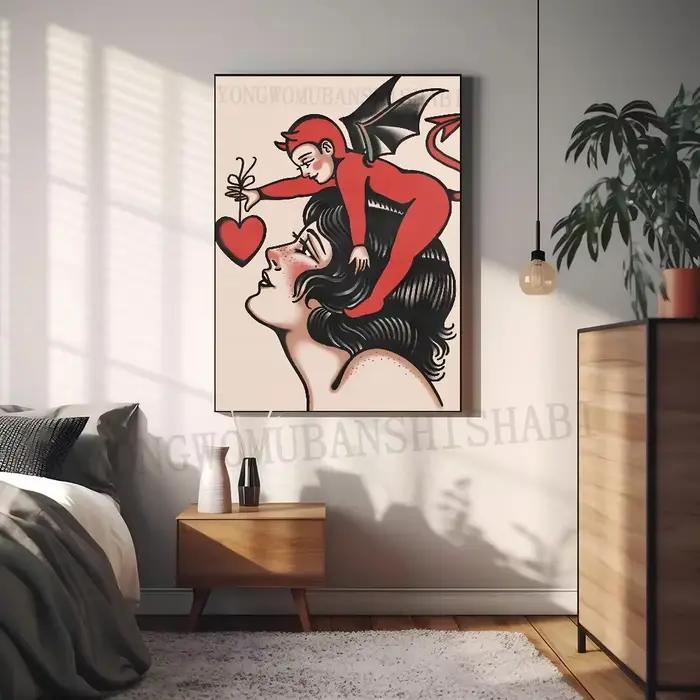 Affiche de fille Punk, l'amour de la sorcière est aveugle