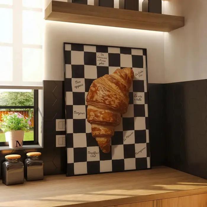 Impression sur toile d'art mural représentant un croissant français