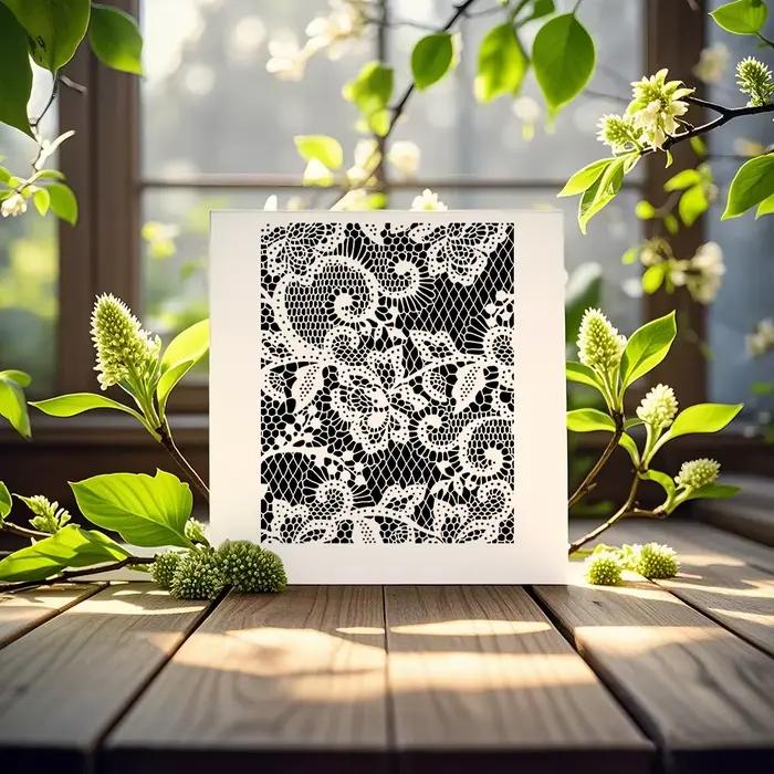 Pochoirs géométriques réutilisables en PET à motif floral pour peinture sur toile