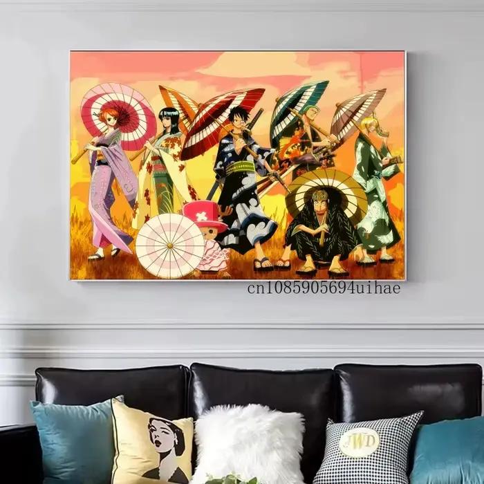 Affiche de personnage de dessin animé Luffy classique