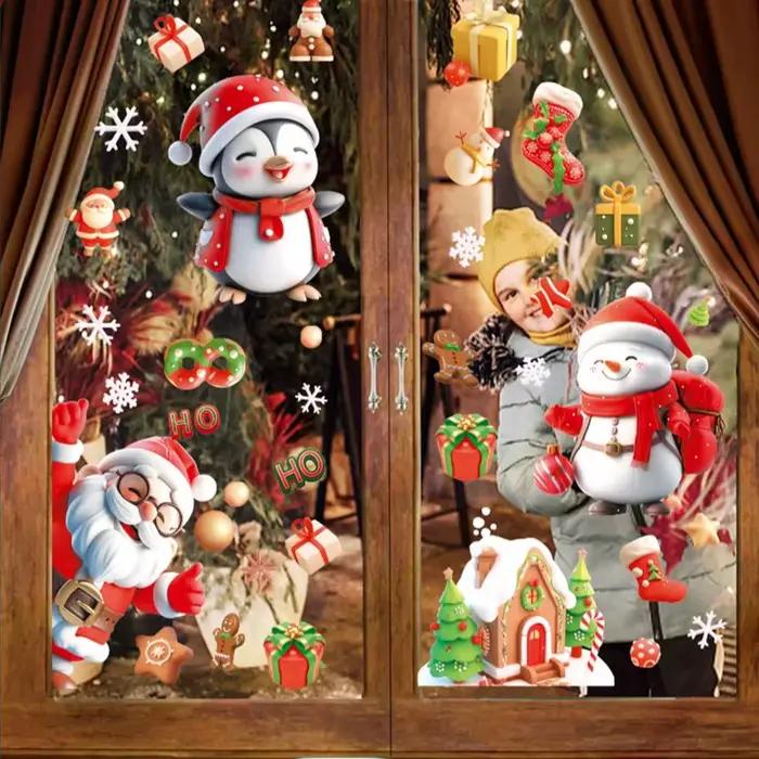 Autocollants Électrostatiques de Fenêtre de Noël