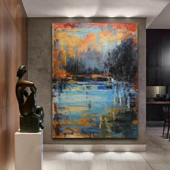 Grande peinture à l'huile sur toile d'art mural