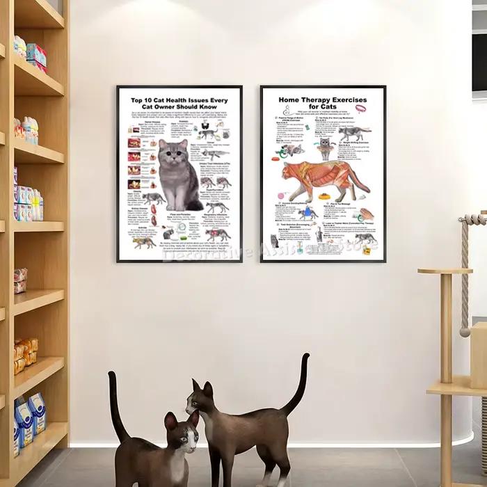 Affiche de diagramme d'anatomie de chien, gardez votre chien et chat, impression saine, peinture sur toile d'art mural vétérinaire, décor mural d'hôpital Animal